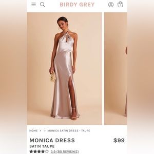 Brand new unopened birdy grey bridesmaid dress. Taupe color XS in Monica style.